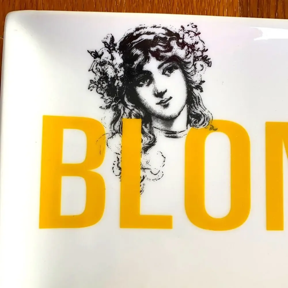 Crate & Barrel BLONDE‎ Beer Style Rectangular Snack Plate White Porcelain